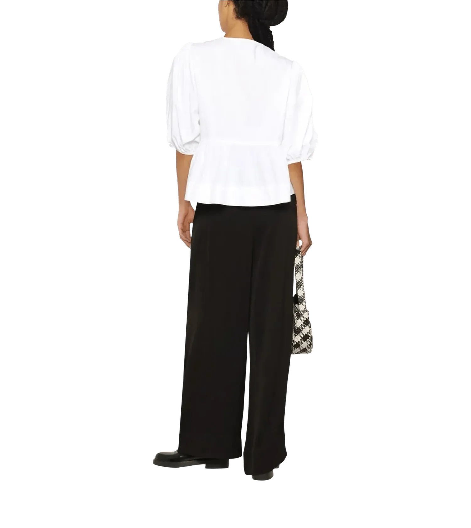 GANNI - Peplum Bluse - Größe 34 - weiß – Bild 2