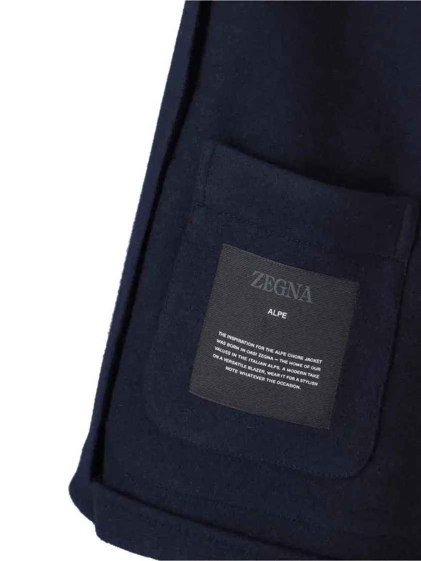 Zegna - Wool-Cashmere Shirt Jacket – Navy Blue - Größe 52 - blau – Bild 3