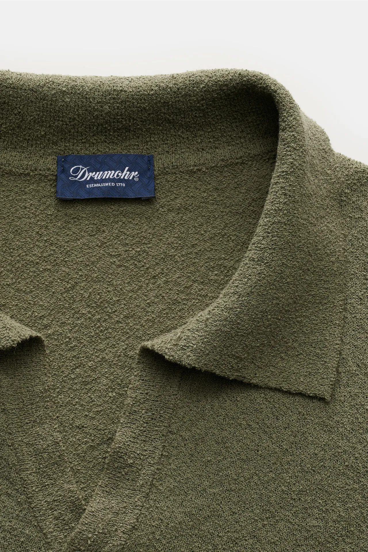 Drumohr - Herren - Kurzarm-Strickpolo graugrün – Bild 2