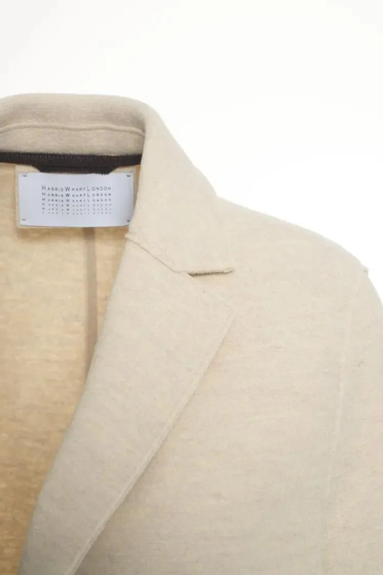 Harris Wharf - Long Virgin Wool Coat With Classic Notched Collar - Größe 44 - beige – Bild 3