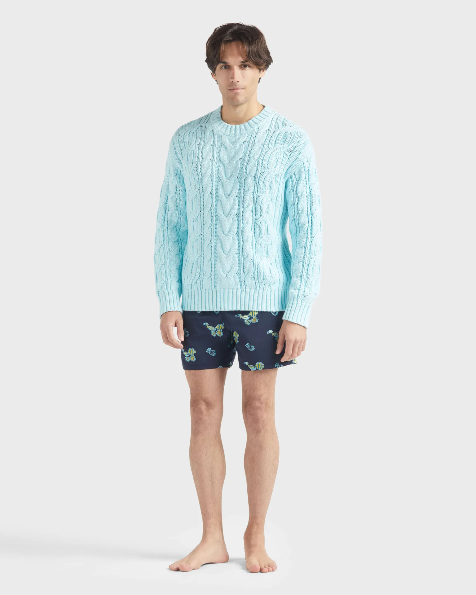 Vilebrequin - Herren Zopfmuster-baumwollpullover - Pullover - Philippe - Blau - Größe L – Bild 3