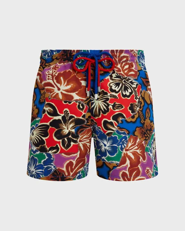 Vilebrequin - Men Swim Shorts Hawaiian Patchwork - Vbq X Palm Angels - Bademode - Moorea - Blau - Größe M Vilebrequin - Men Swim Shorts Hawaiian Patchwork - Vbq X Palm Angels - Bademode - Moorea - Blau - Größe M
