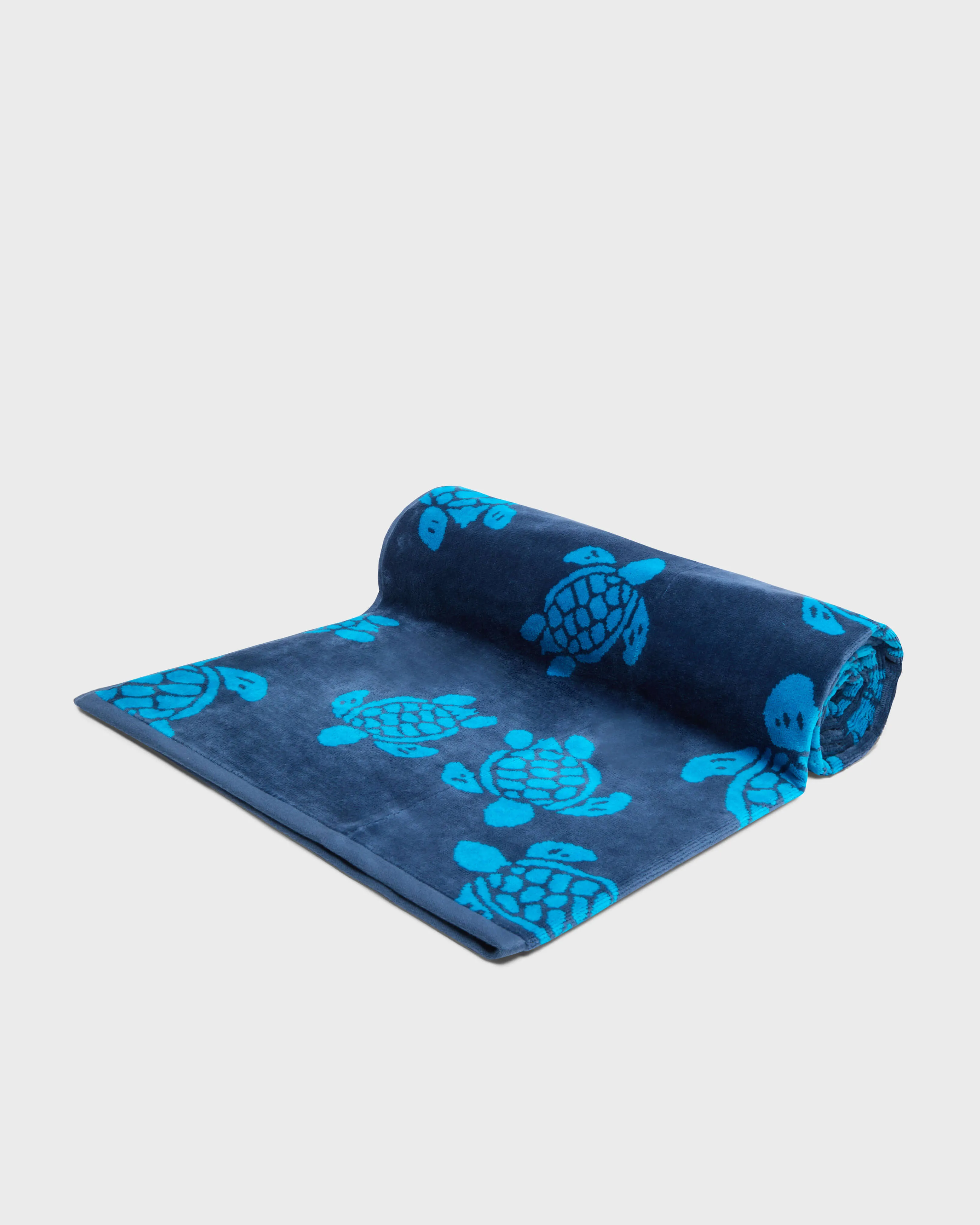 Vilebrequin - Ronde Des Tortues Jacquard Strandtuch Aus Bio-baumwolle Für Herren - Strandtuch - Sand - Blau - Größe OSFA – Bild 3