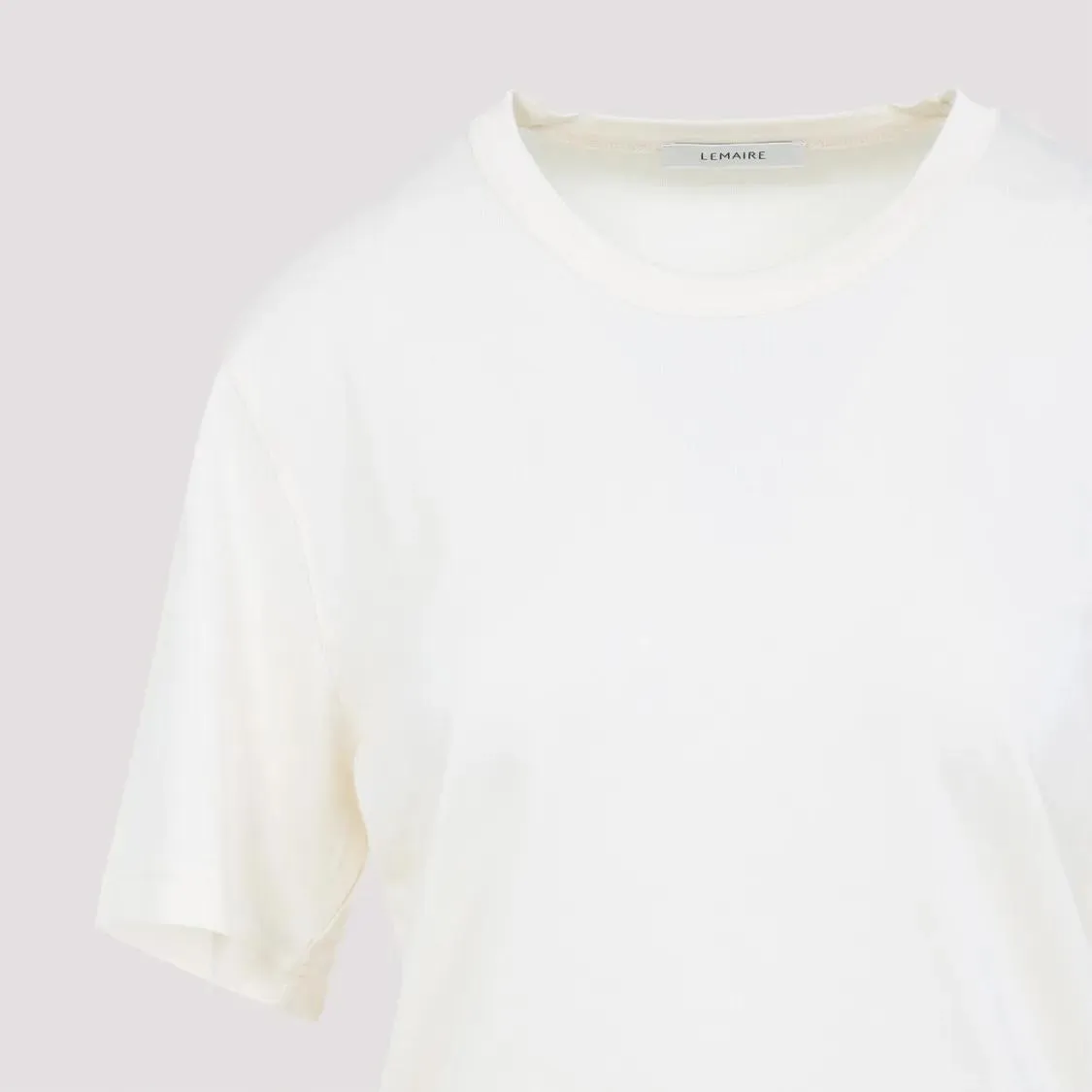 Lemaire - Relaxed-Fit White Cotton T-Shirt With Classic Neck - Größe M - weiß – Bild 2