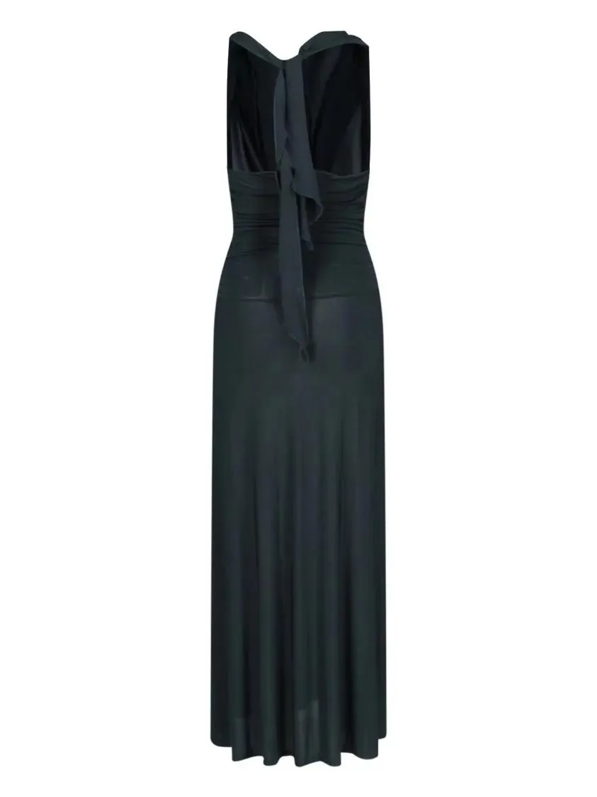 Paloma Wool - Wool Halter Maxi Dress – Navy - Größe L - blau – Bild 2