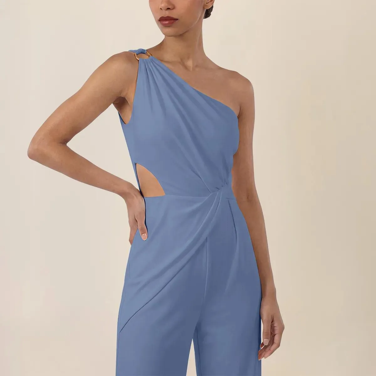 Apart - One-Shoulder Jerseyoverall - Größe 40 - blau – Bild 3