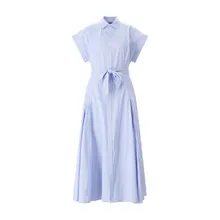 Polo Ralph Lauren - Gestreiftes Blusenkleid in Midi-Länge - Größe 38 - blau Polo Ralph Lauren - Gestreiftes Blusenkleid in Midi-Länge - Größe 38 - blau