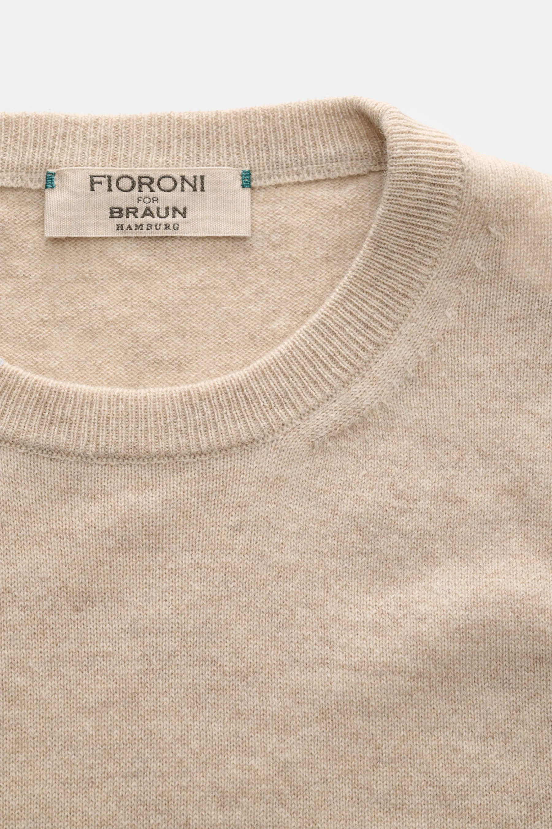 Fioroni - Herren - Cashmere Rundhalspullover beige meliert – Bild 2