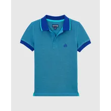 Vilebrequin - Polohemd Aus Baumwollpikee Mit Changierendem Effekt Für Jungen - Polohemd - Pantin - Blau - Größe 4 Vilebrequin - Polohemd Aus Baumwollpikee Mit Changierendem Effekt Für Jungen - Polohemd - Pantin - Blau - Größe 4