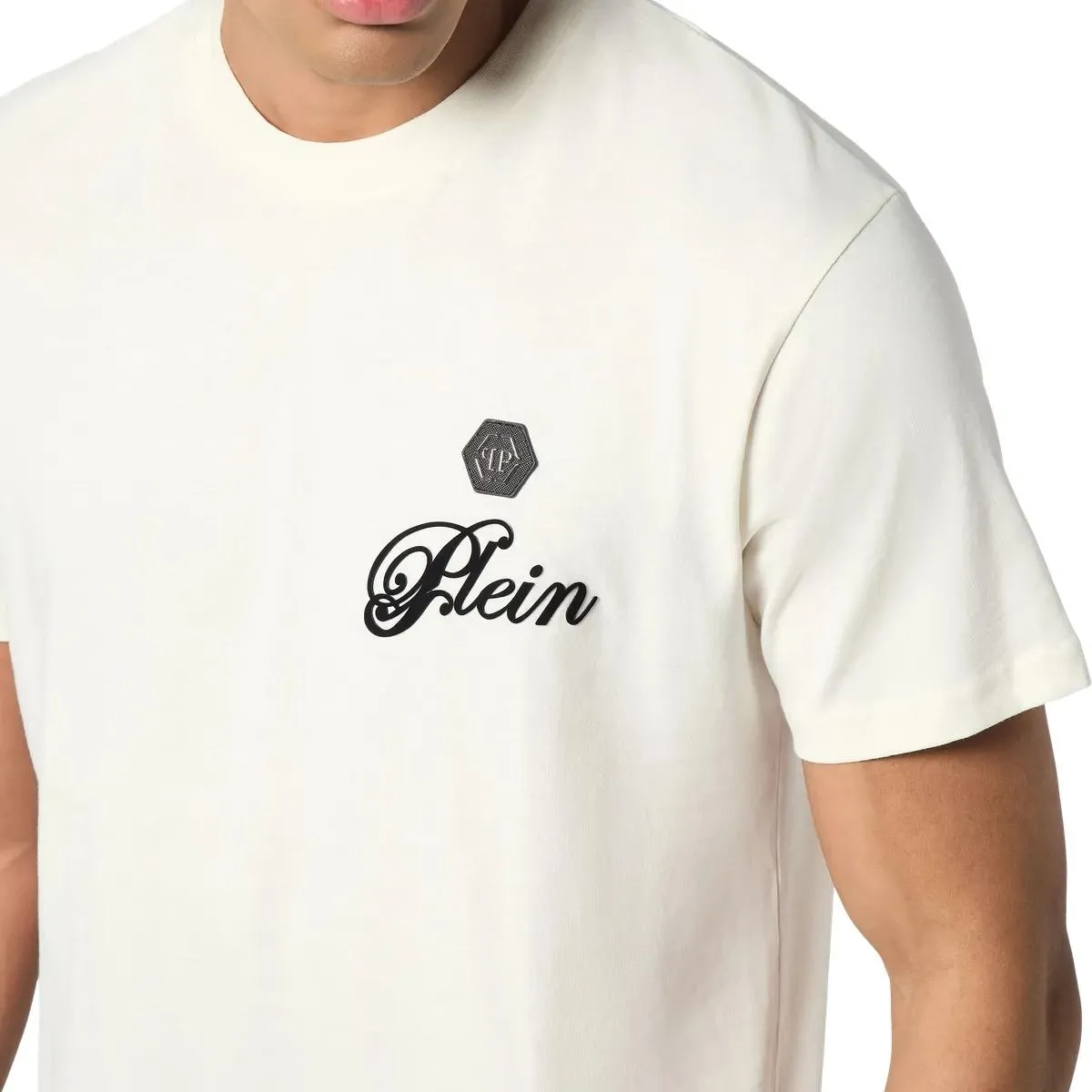 Philipp Plein - T-Shirt Rundhalsausschnitt Ss Signature - Größe XL - weiß – Bild 3