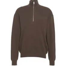 Closed - Ribbed knit pullover with half zip - Größe XL - braun Closed - Ribbed knit pullover with half zip - Größe XL - braun