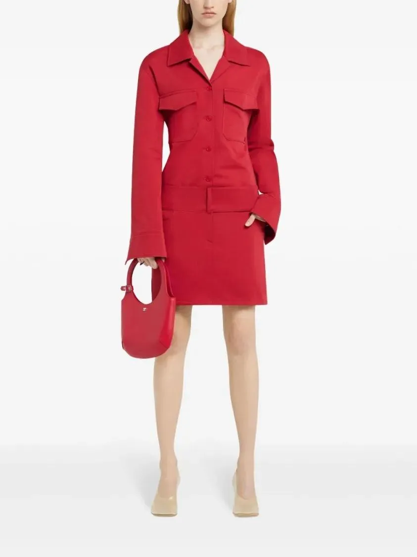 Courrèges - Belted Mini Skirt With Concealed Front Fastening - Größe 38 - rot – Bild 2