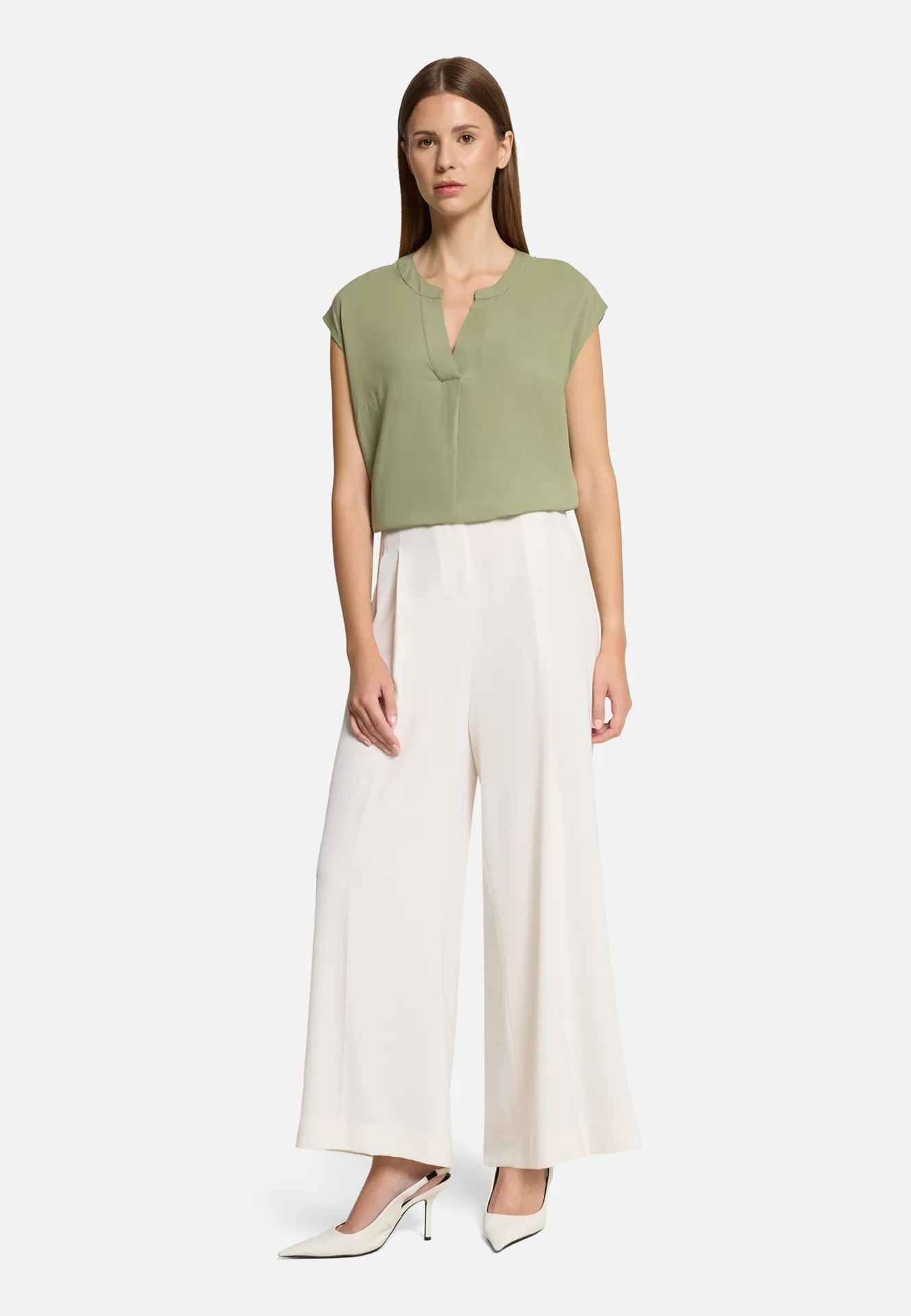 Schlupfbluse unifarben – Bild 2