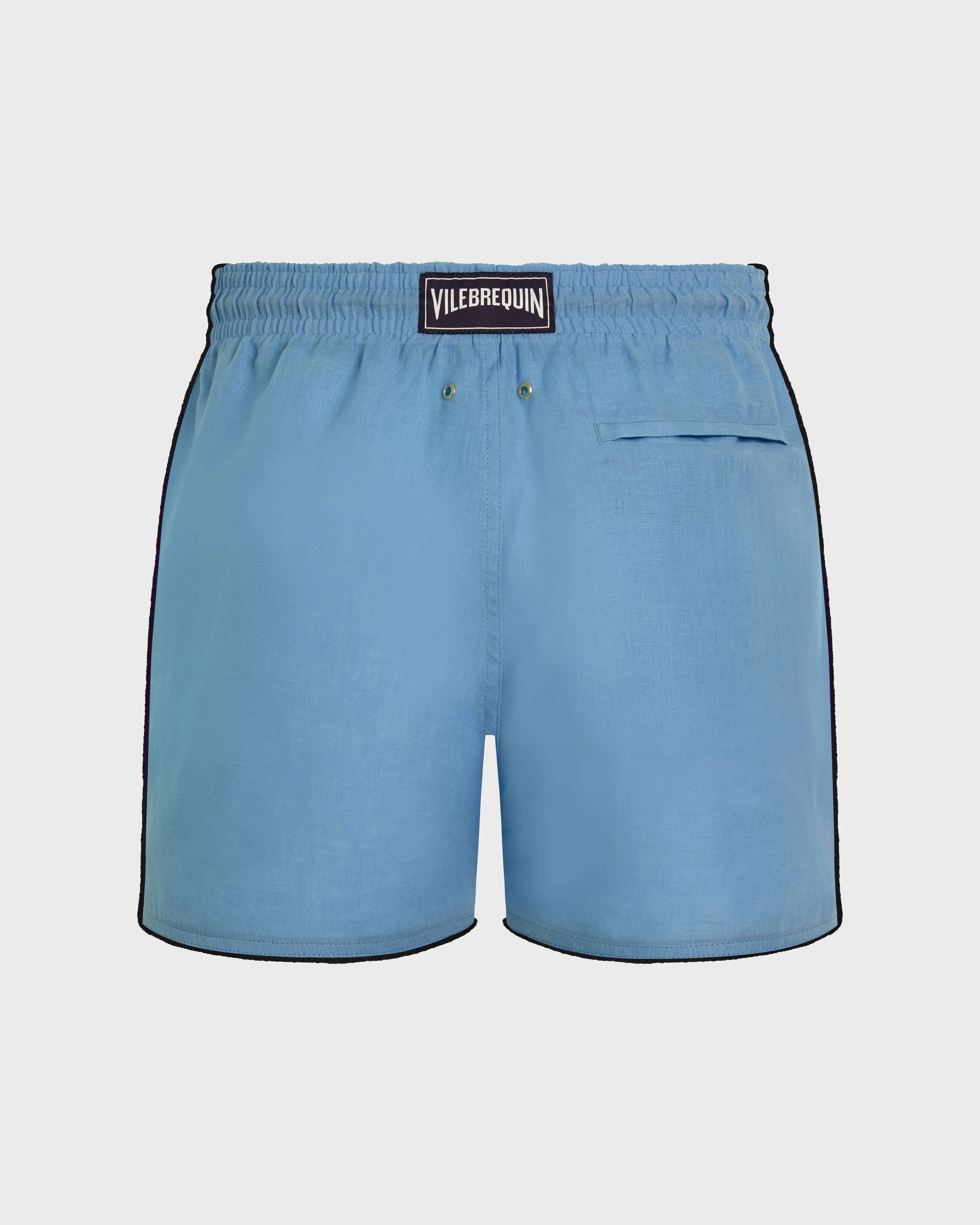 Vilebrequin - Solid Badeshorts Aus Leinen Für Herren - Bademode - Mallorca - Blau - Größe M – Bild 2