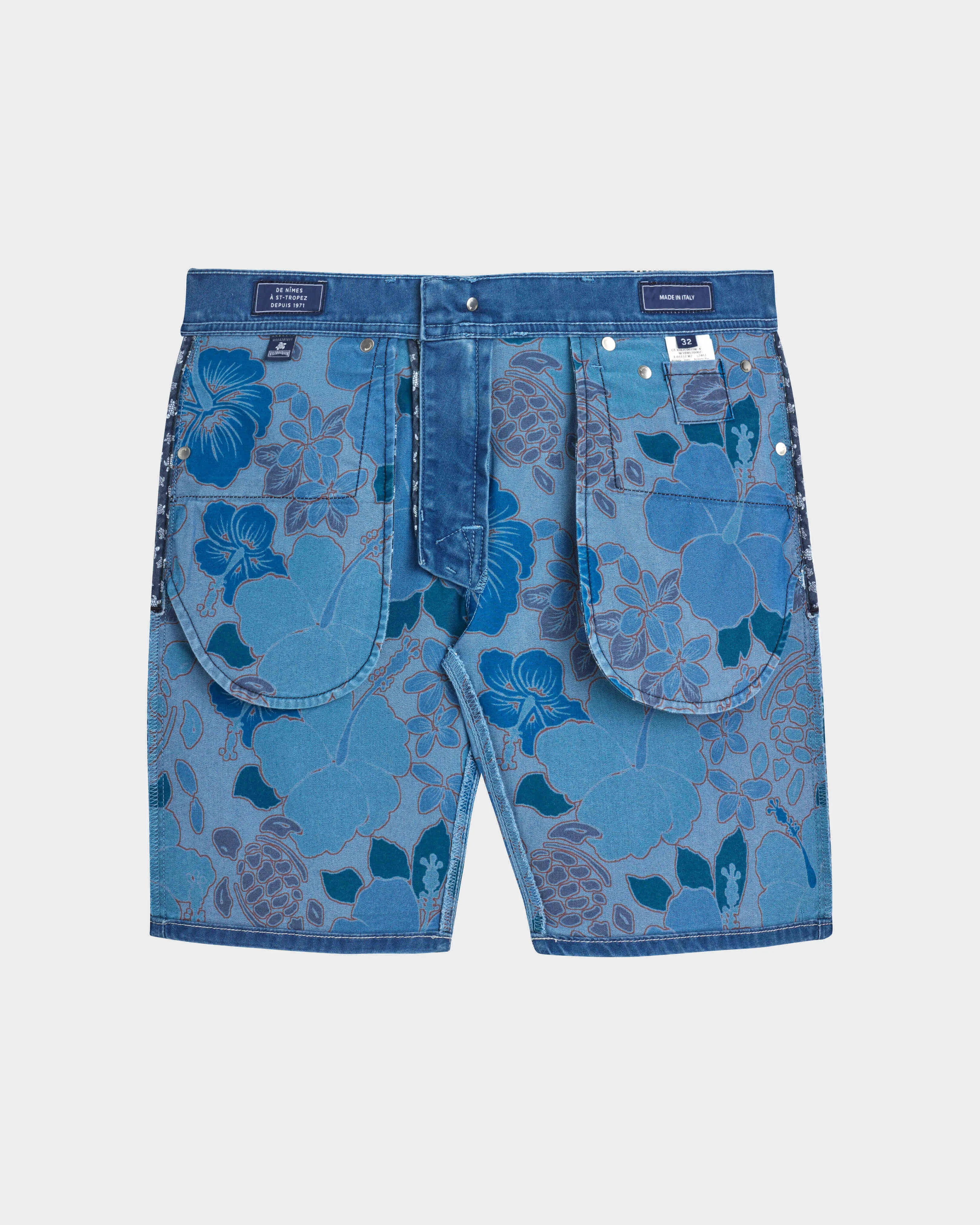 Vilebrequin - Tropical Turtles Bermudashorts Aus Denim Im 5-taschen-design Für Herren - Bermuda - Garonne - Blau - Größe 31 – Bild 3