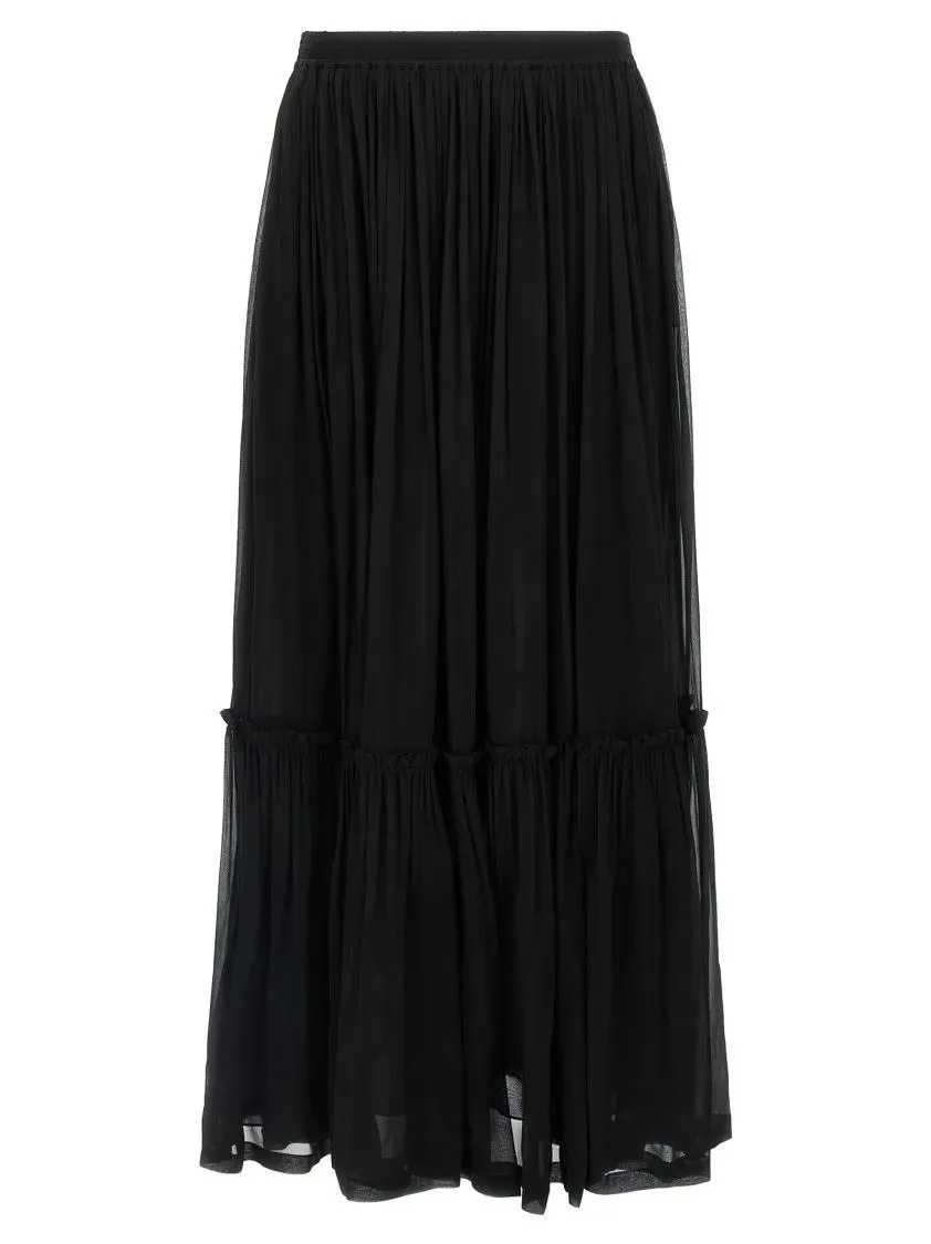 Saint Laurent - Pleated Black Silk Maxi Skirt - Größe 38 - schwarz Saint Laurent - Pleated Black Silk Maxi Skirt - Größe 38 - schwarz
