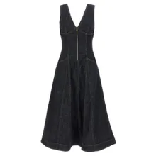 self-portrait - Indigo Denim Midi%27 Dress - Größe 8 - blau self-portrait - Indigo Denim Midi%27 Dress - Größe 8 - blau