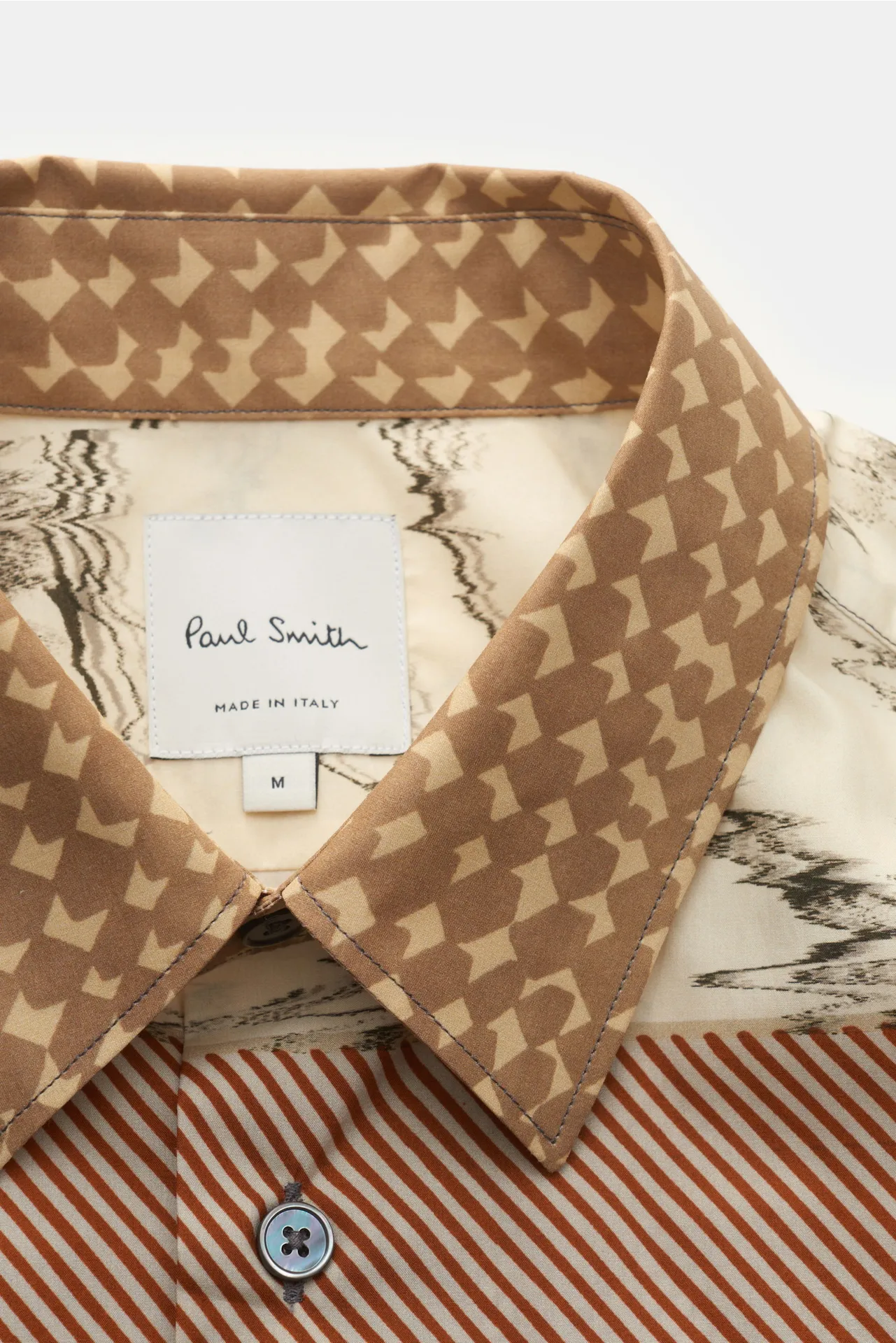 Paul Smith - Herren - Casual Hemd Kent-Kragen dunkelbraun/mintgrün/hellbraun gemustert