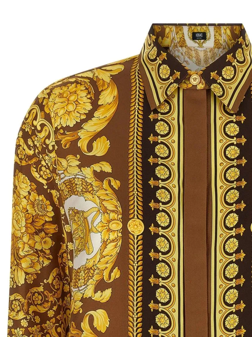 Versace - 'Barocco' Shirt - Größe 38 - braun – Bild 3