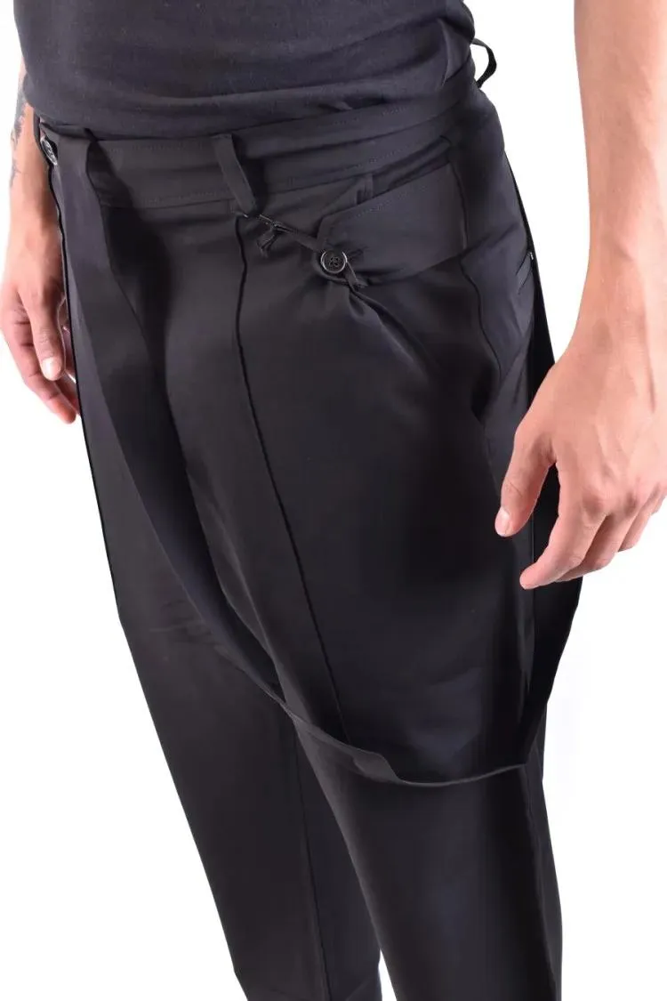 Isabel Benenato - Relaxed Wide-Leg Trousers With Strap Detail - Größe 50 - schwarz – Bild 3