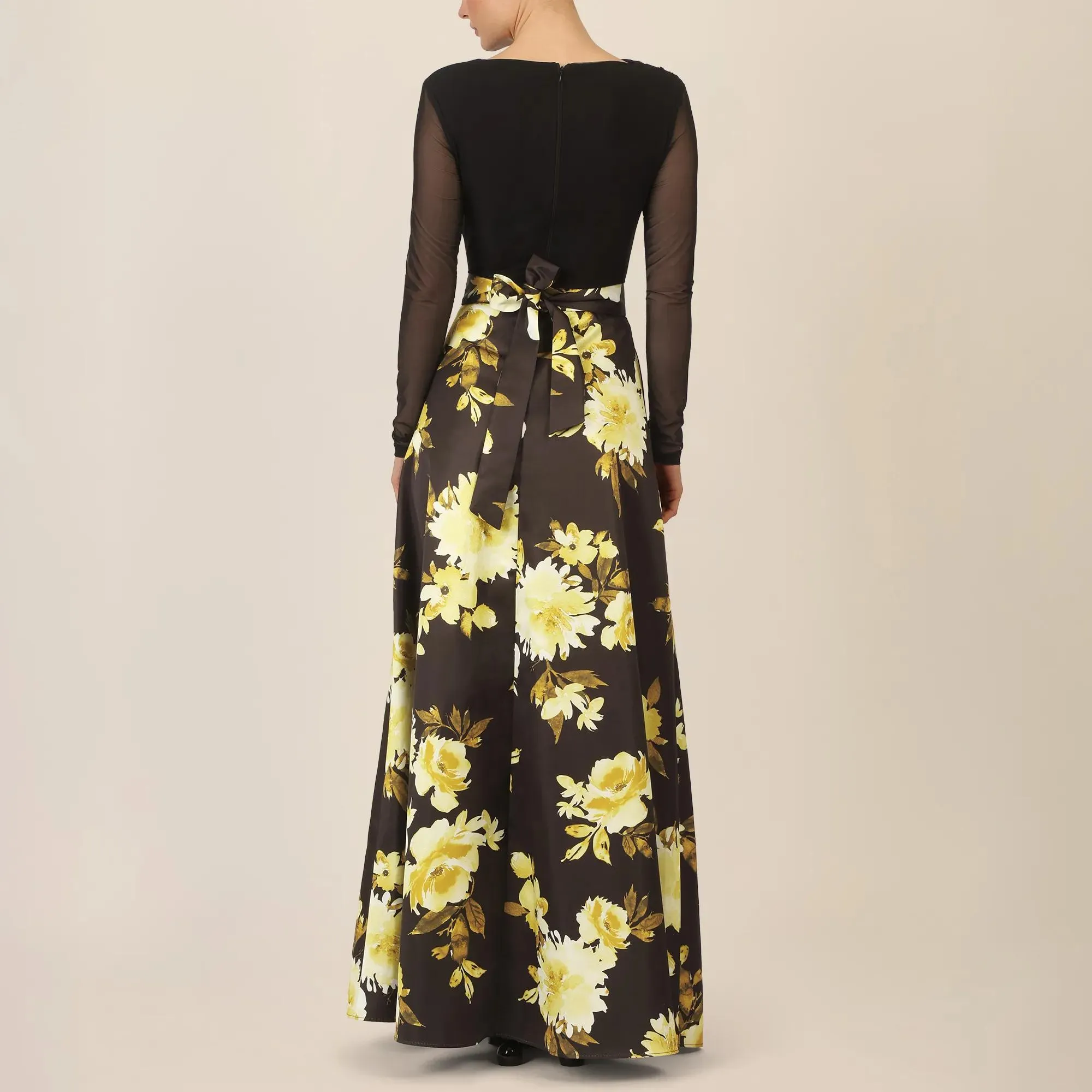 Apart - Satin-Meshkleid - Größe 46 - schwarz – Bild 2