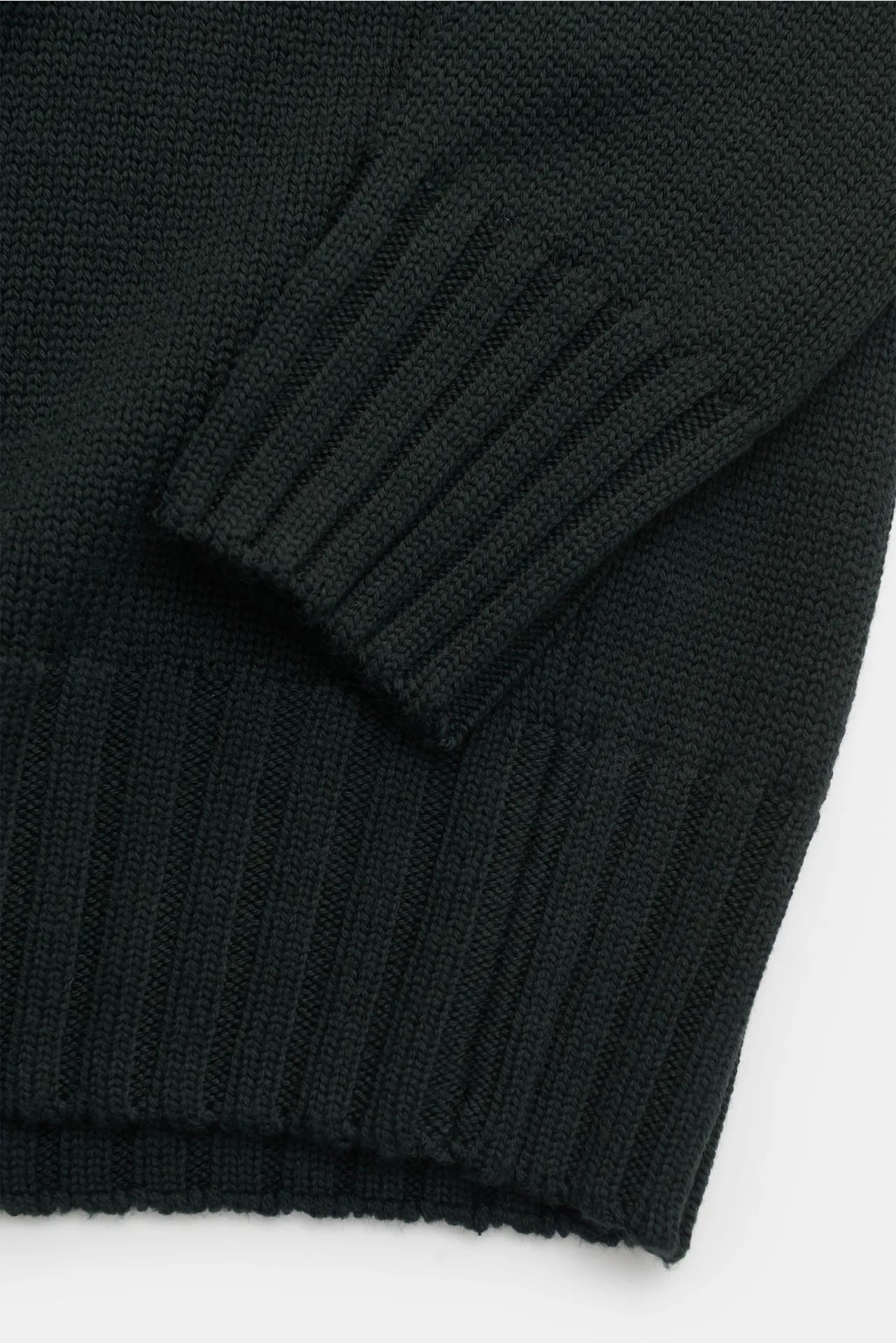 B.F. Knitwear - Herren - Merino Rundhalspullover dunkelgrün – Bild 3
