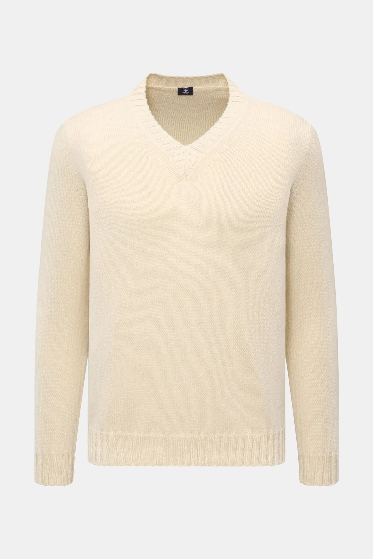 Fedeli - Herren - V-Neck Pullover creme Fedeli - Herren - V-Neck Pullover creme