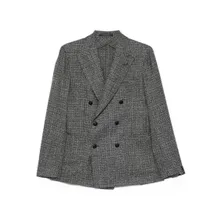 Tagliatore - Textured Double-Breasted Wool Blend Blazer - Größe 48 - grau Tagliatore - Textured Double-Breasted Wool Blend Blazer - Größe 48 - grau