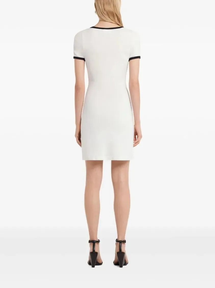 Courrèges - Scoop Neck Dress With Embroidered Logo - Größe S - white – Bild 2