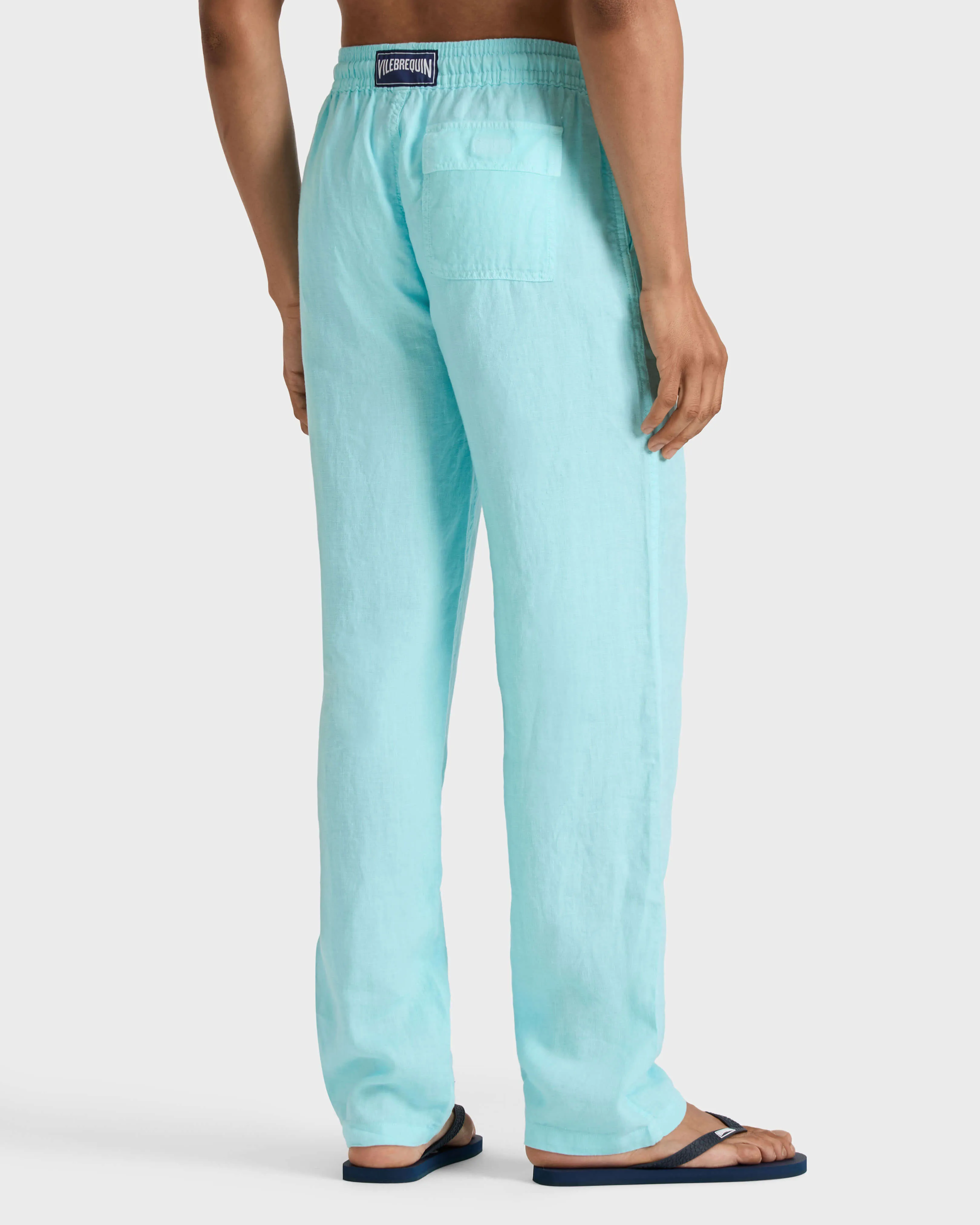 Vilebrequin - Solid Weite Leinenhose Für Herren - Hose - Pacha - Blau - Größe M – Bild 4