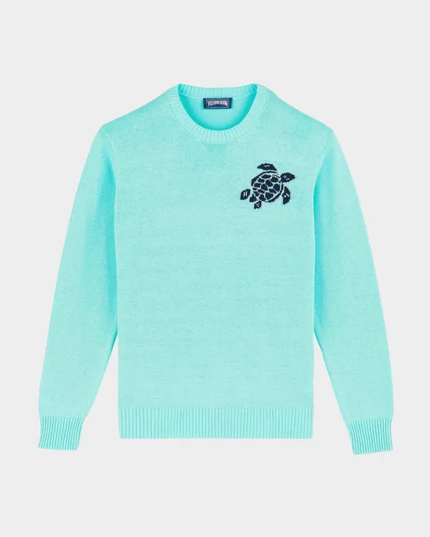 Vilebrequin - Turtle Rundhalspullover Aus Baumwolle Und Kaschmir Für Herren - Pullover - Rayol - Blau - Größe XXL Vilebrequin - Turtle Rundhalspullover Aus Baumwolle Und Kaschmir Für Herren - Pullover - Rayol - Blau - Größe XXL