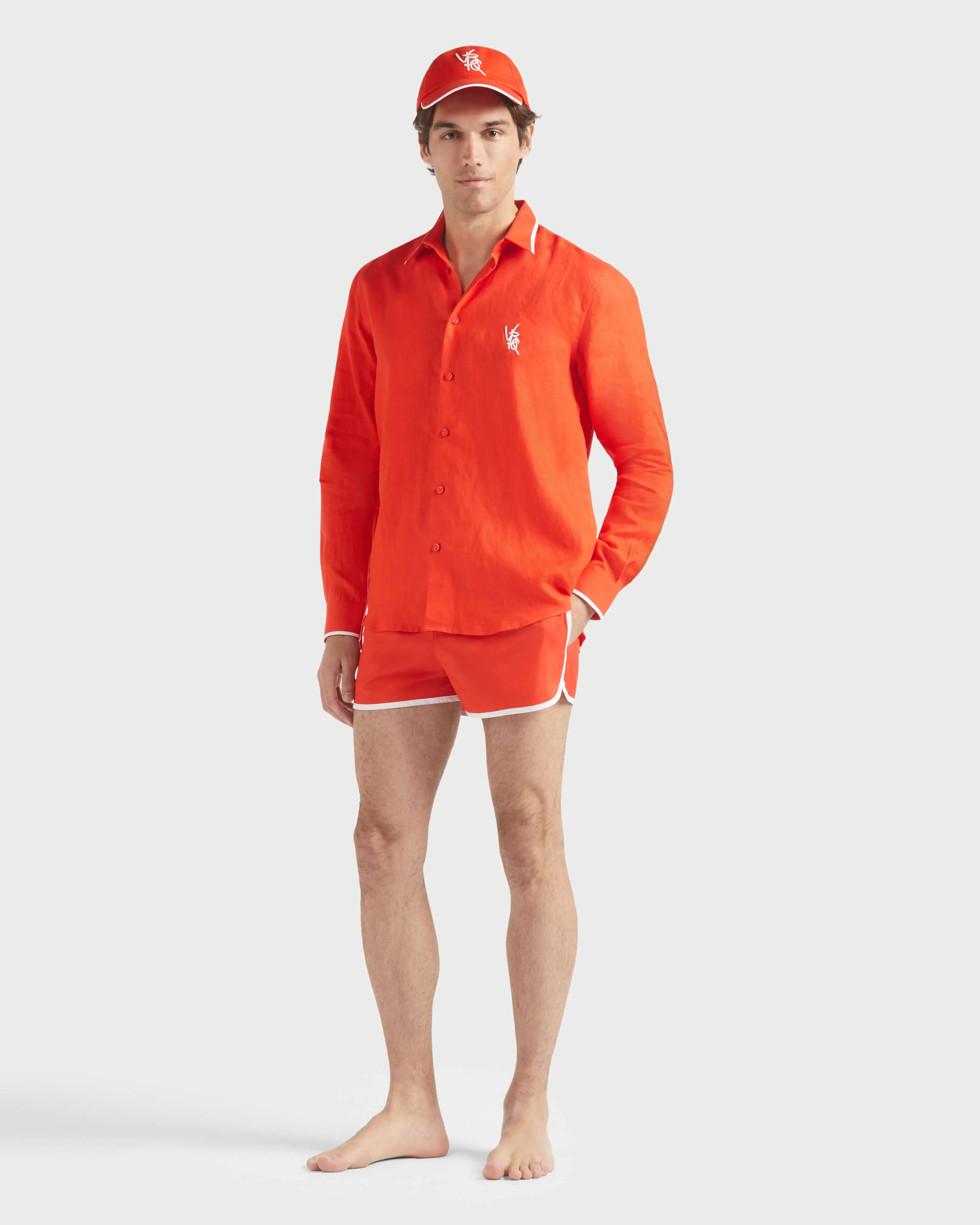 Vilebrequin - Ultraleichte Kurze Vbq Line Badeshorts Für Herren - Bademode - Meno - Rot - Größe XXL – Bild 5