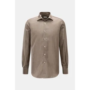 Gherardi - Herren - Casual Hemd Haifisch-Kragen braun meliert Gherardi - Herren - Casual Hemd Haifisch-Kragen braun meliert