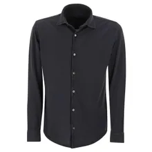 Fedeli - Robert - Cotton Piqué Shirt - Größe 58 - schwarz Fedeli - Robert - Cotton Piqué Shirt - Größe 58 - schwarz