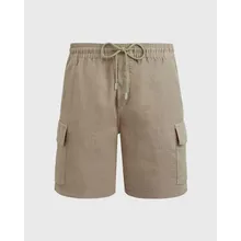 Vilebrequin - Einfarbige Leinen-bermudashorts Mit Cargotaschen Für Herren - Bermuda - Baie - Beige - Größe 4XL Vilebrequin - Einfarbige Leinen-bermudashorts Mit Cargotaschen Für Herren - Bermuda - Baie - Beige - Größe 4XL