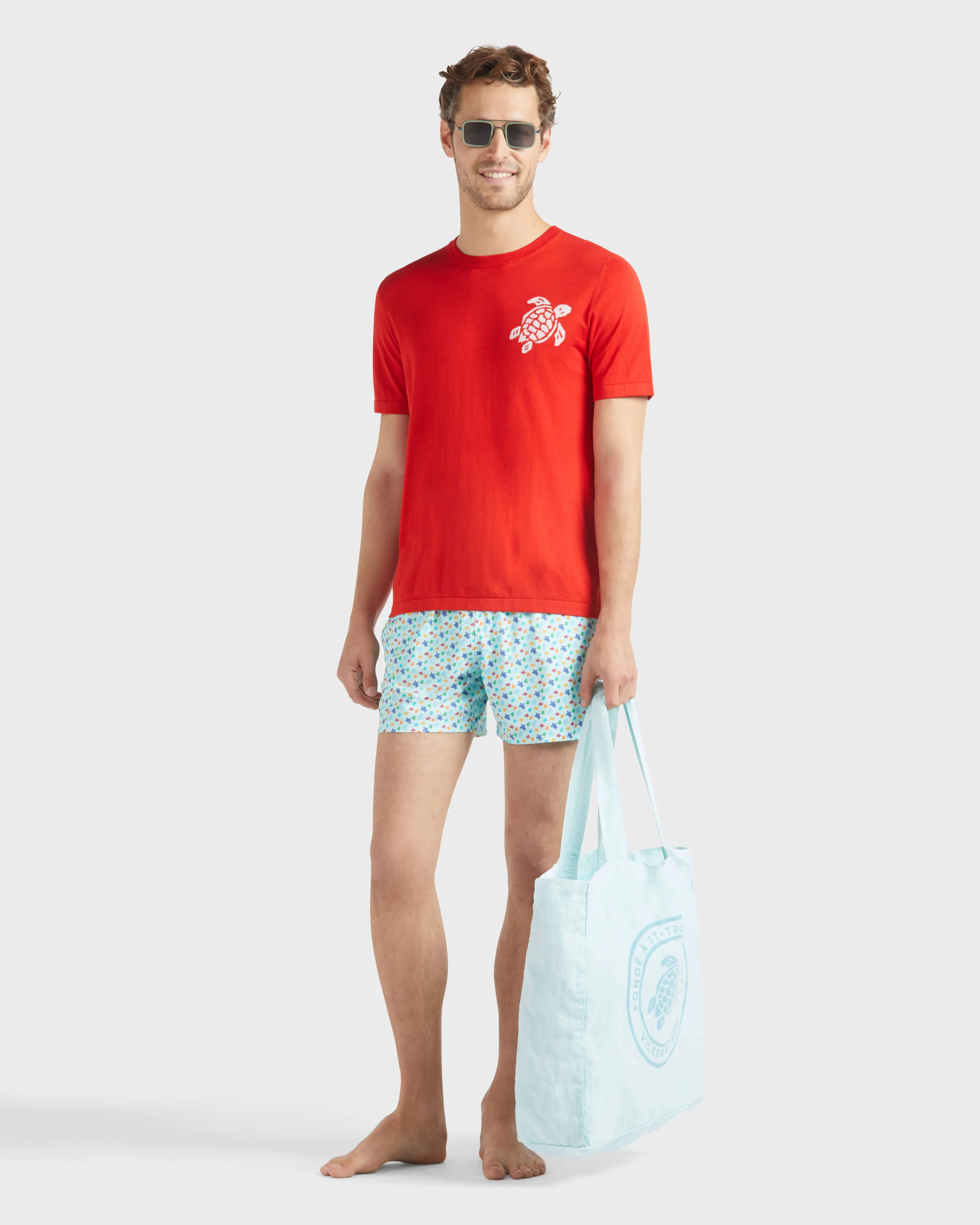 Vilebrequin - Kurze Micro Ronde Des Tortues Rainbow Stretch-badeshorts Für Herren - Bademode - Monrise - Blau - Größe XXXL – Bild 6