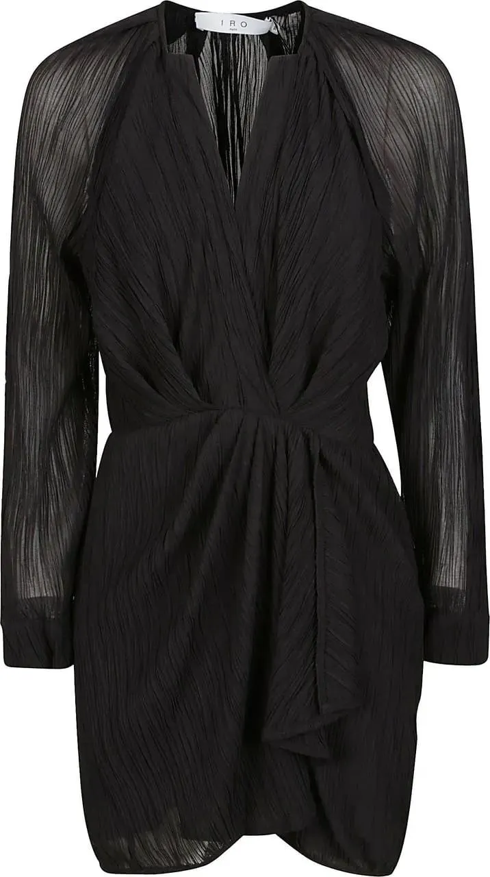 Iro - Alvina V-neck Mini Dress Black - Größe 36 - schwarz – Bild 2