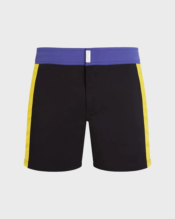 Vilebrequin - Color Block Stretch-badeshorts Mit Flachem Bund Für Herren - Bademode - Merle - Schwarz - Größe M Vilebrequin - Color Block Stretch-badeshorts Mit Flachem Bund Für Herren - Bademode - Merle - Schwarz - Größe M