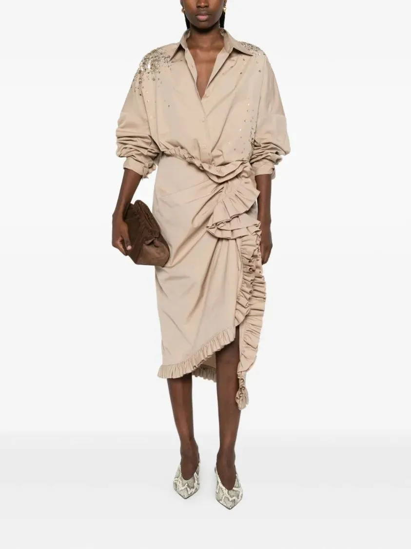 Dries Van Noten - Boxy Cotton Shirt - Größe S - beige – Bild 3