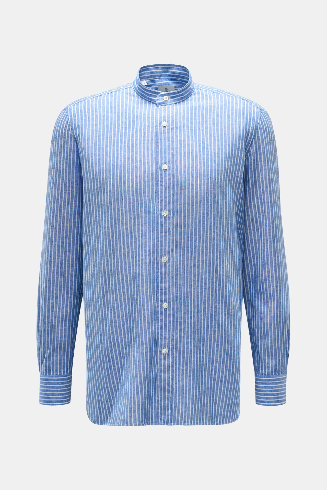 Giampaolo - Herren - Casual Hemd Grandad-Kragen blau/weiß gestreift Giampaolo - Herren - Casual Hemd Grandad-Kragen blau/weiß gestreift