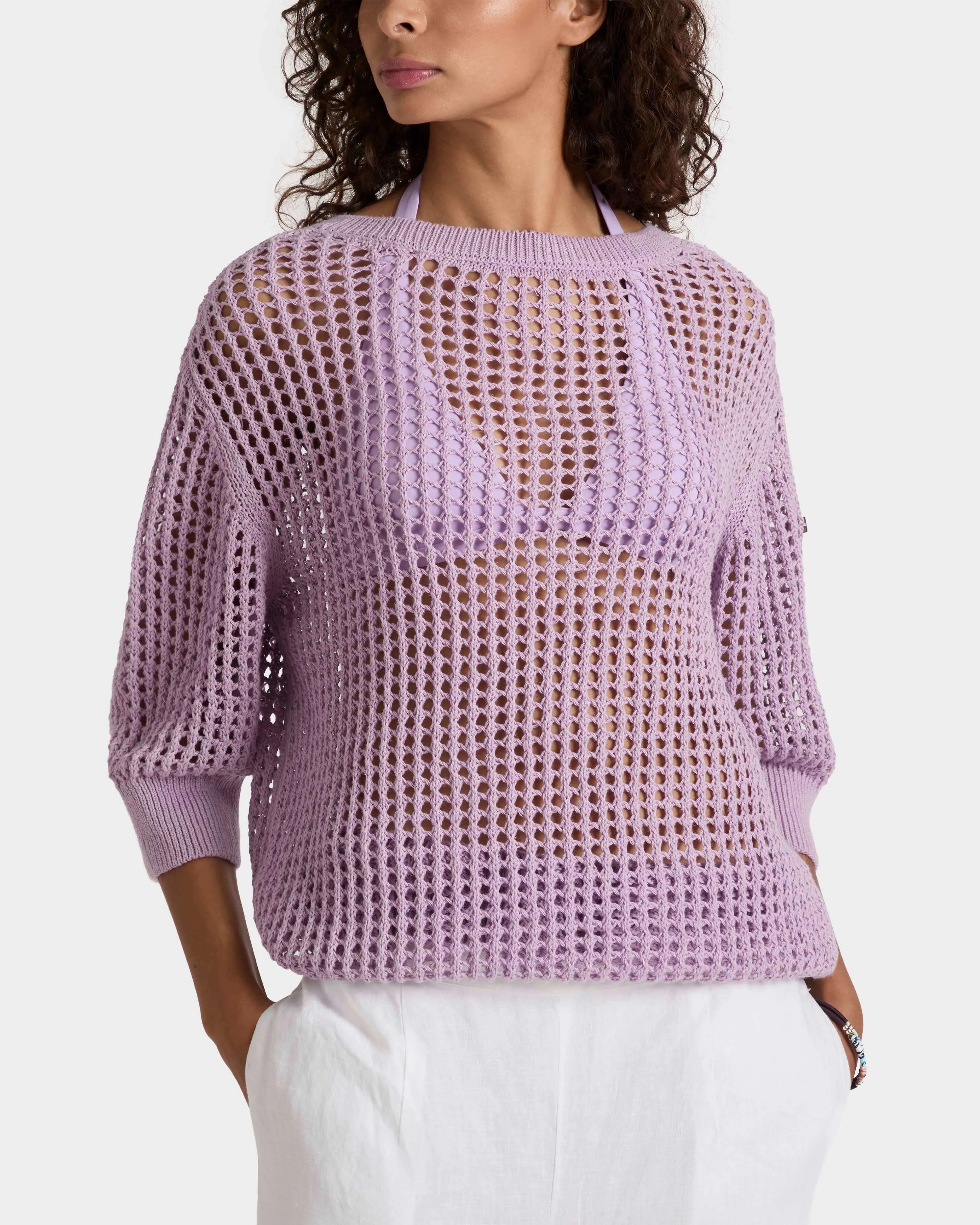 Vilebrequin - Solid Häkelpullover Für Damen - Pullover - Linh - Violett - Größe XL – Bild 3