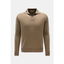 Aurélien - Herren - Merino Strickpolo taupe Aurélien - Herren - Merino Strickpolo taupe