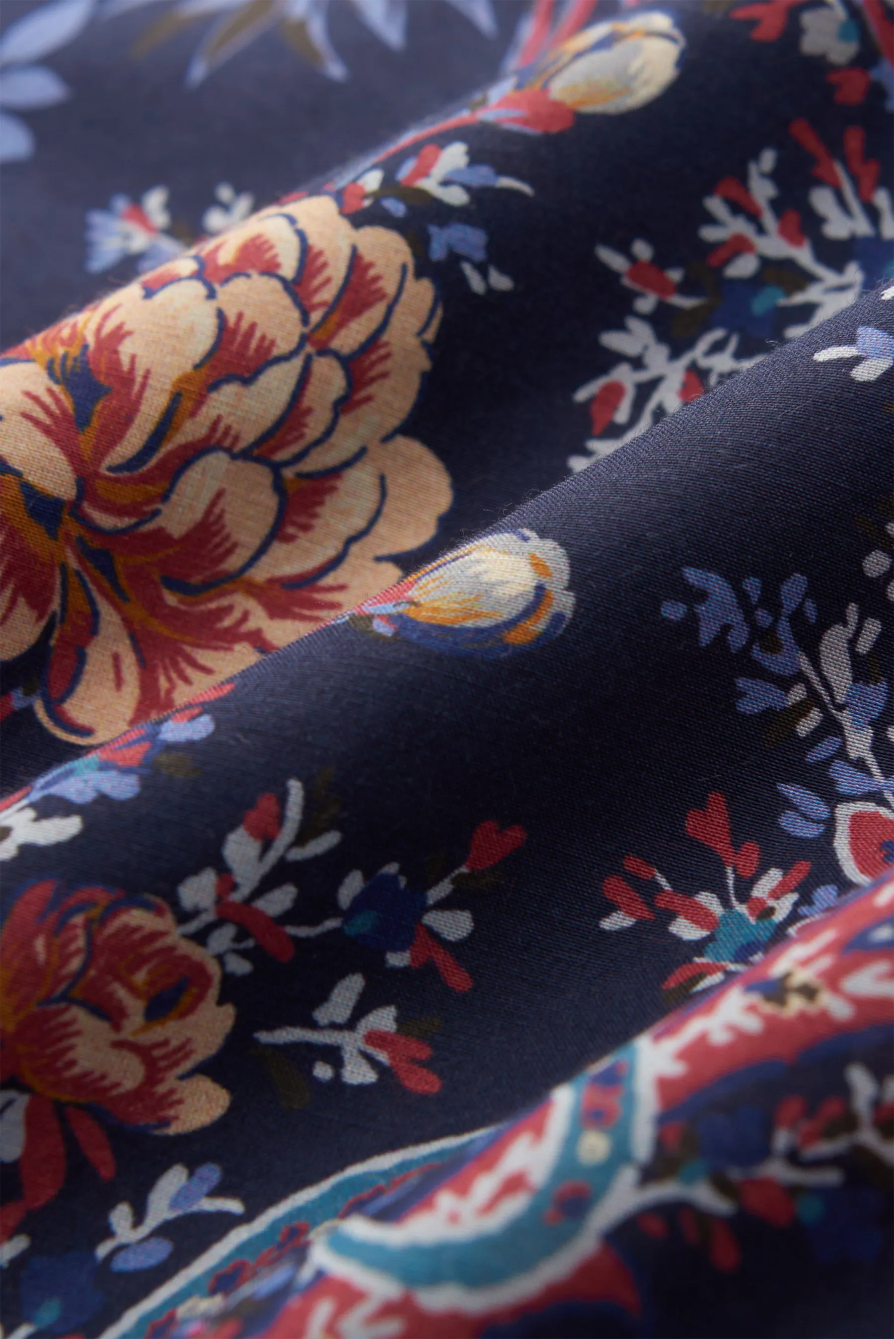 Etro - Herren - Casual Hemd Kubanischer Kragen navy/gelb/rot gemustert – Bild 5