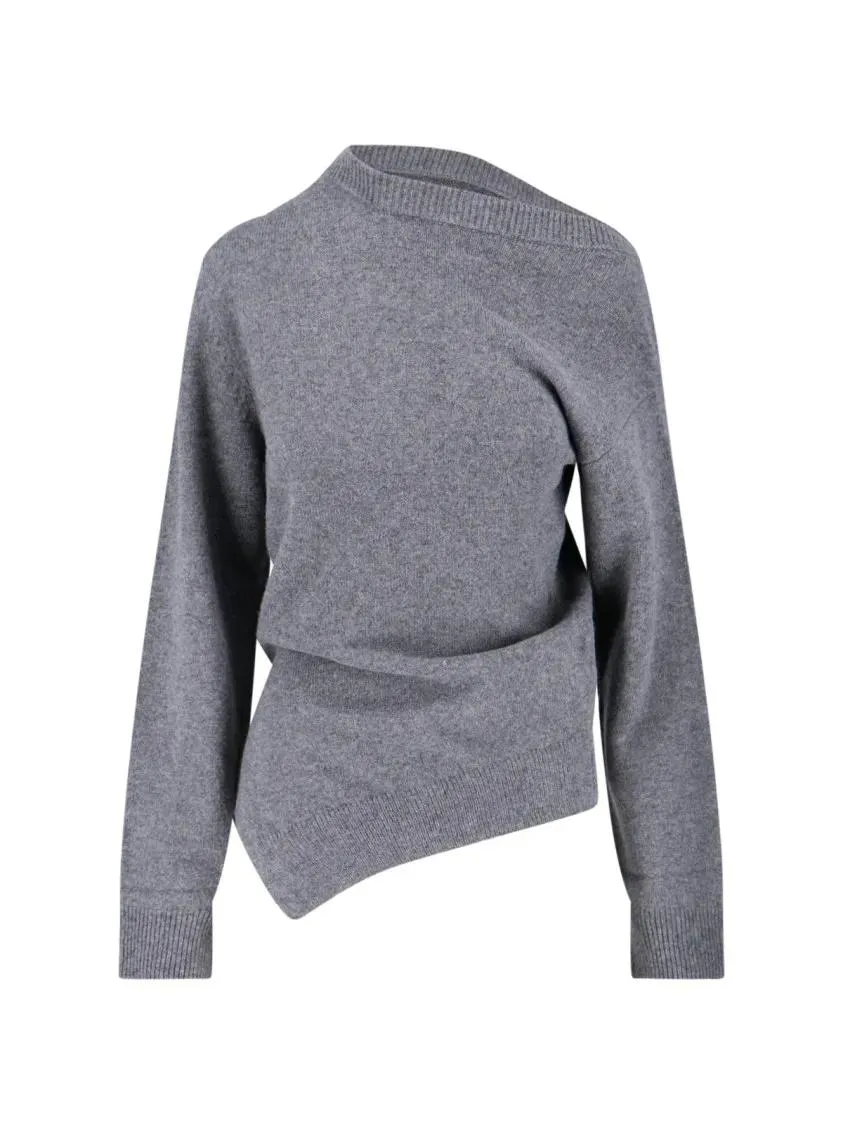 Róhe - Asymmetrical Grey Wool And Cashmere Sweater - Größe 38 - grau Róhe - Asymmetrical Grey Wool And Cashmere Sweater - Größe 38 - grau