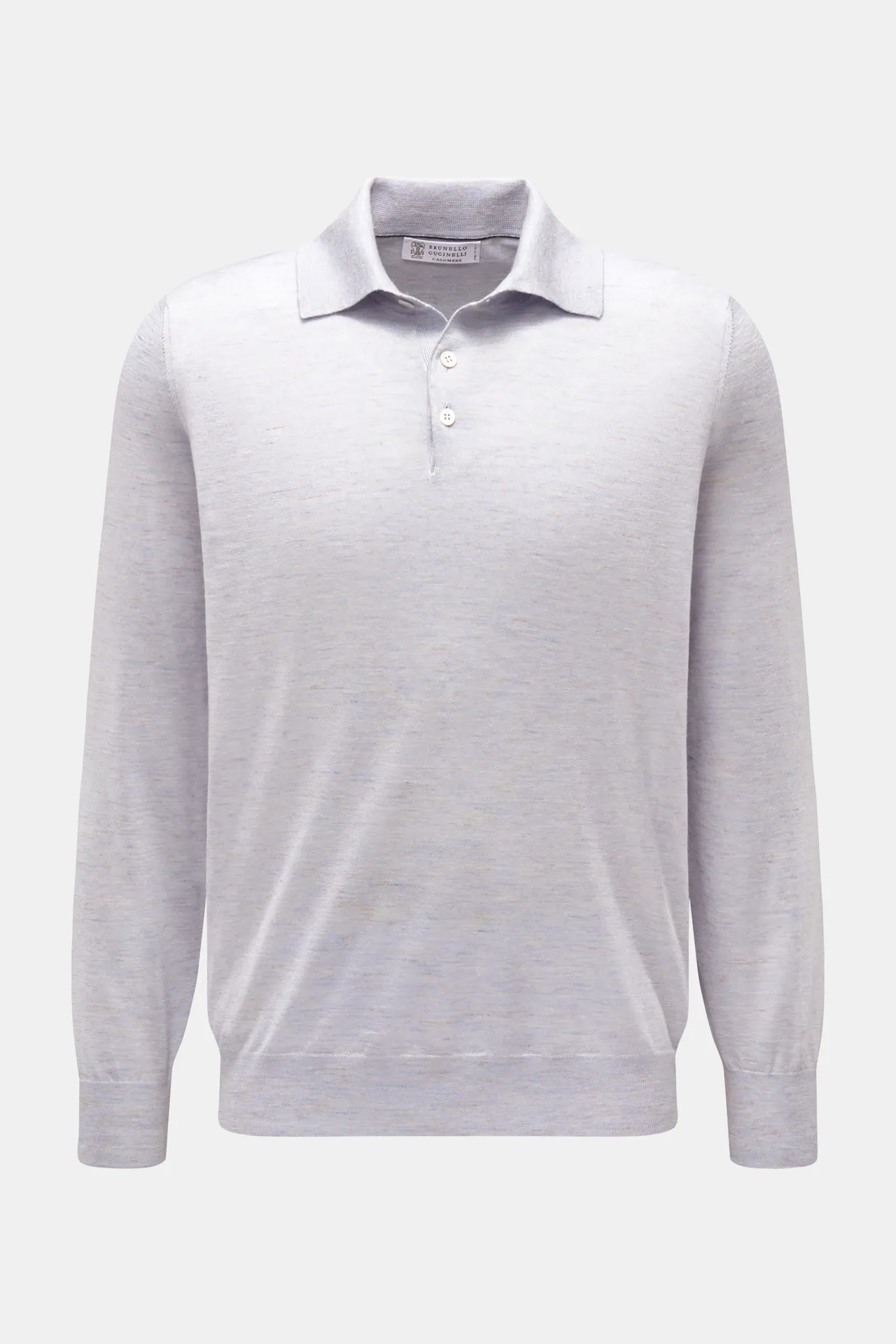 Brunello Cucinelli - Herren - Strickpolo rauchblau meliert Brunello Cucinelli - Herren - Strickpolo rauchblau meliert