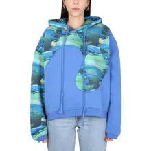 Erl - Relaxed-Fit Hoodie With Front Print - Größe L - blau Erl - Relaxed-Fit Hoodie With Front Print - Größe L - blau