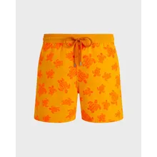 Vilebrequin - Beflockte Ronde Des Tortues Badeshorts Für Herren - Bademode - Moorea - Orange - Größe XL Vilebrequin - Beflockte Ronde Des Tortues Badeshorts Für Herren - Bademode - Moorea - Orange - Größe XL