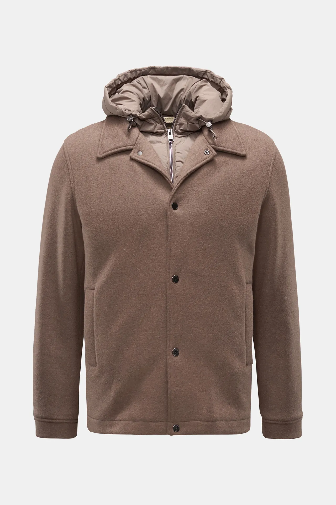 Woolrich - Herren - Jacke %27Knitted Wool Shirt Jacket%27 taupe Woolrich - Herren - Jacke %27Knitted Wool Shirt Jacket%27 taupe