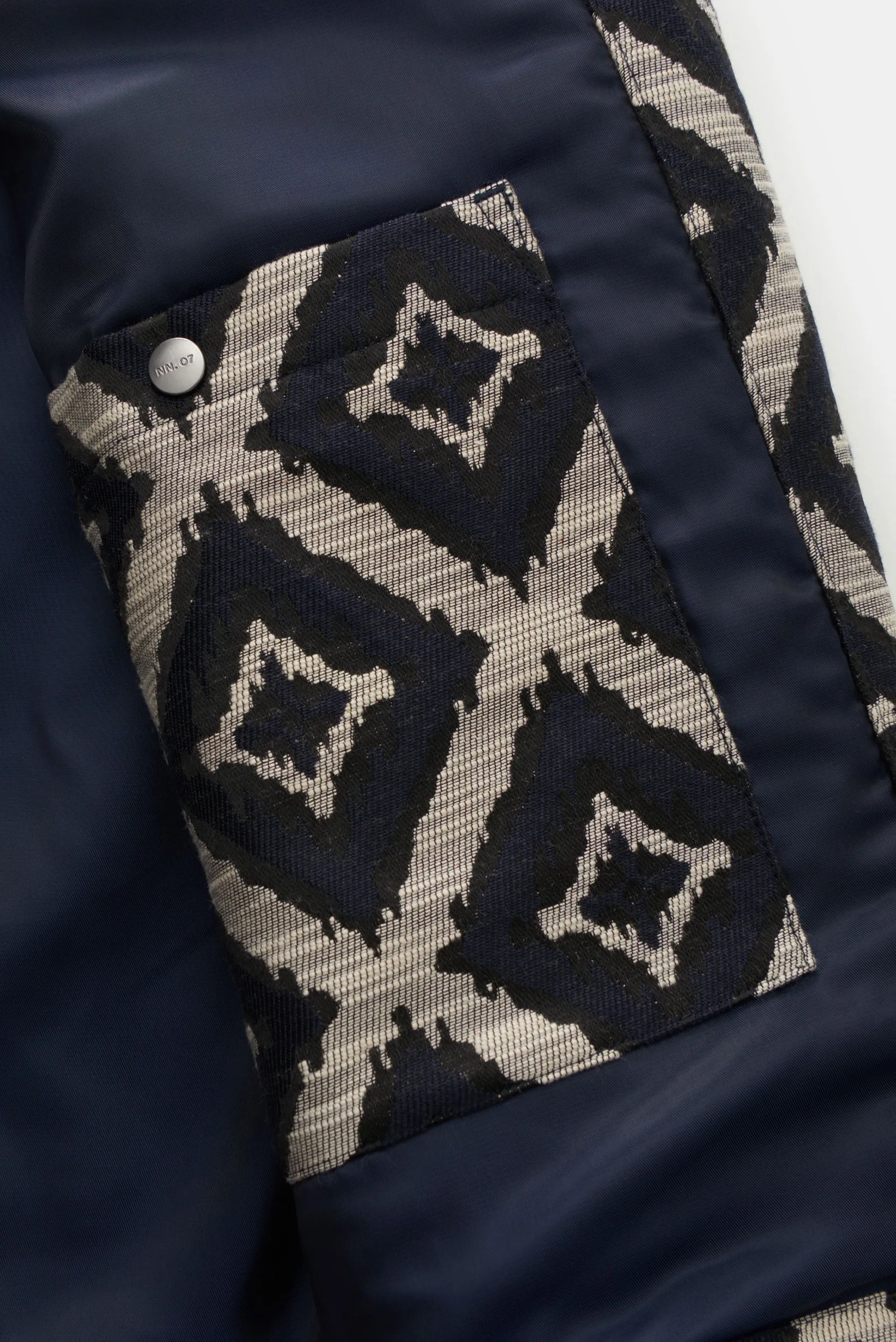 NN.07 - Herren - Jacquard-Jacke 'Clyde' navy/creme/schwarz gemustert – Bild 5