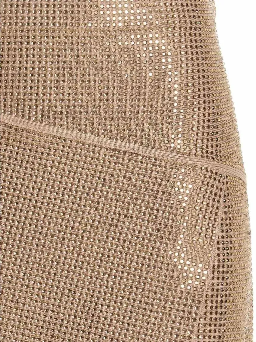Andreadamo - Sequin Knit Skirt - Größe M - braun – Bild 3
